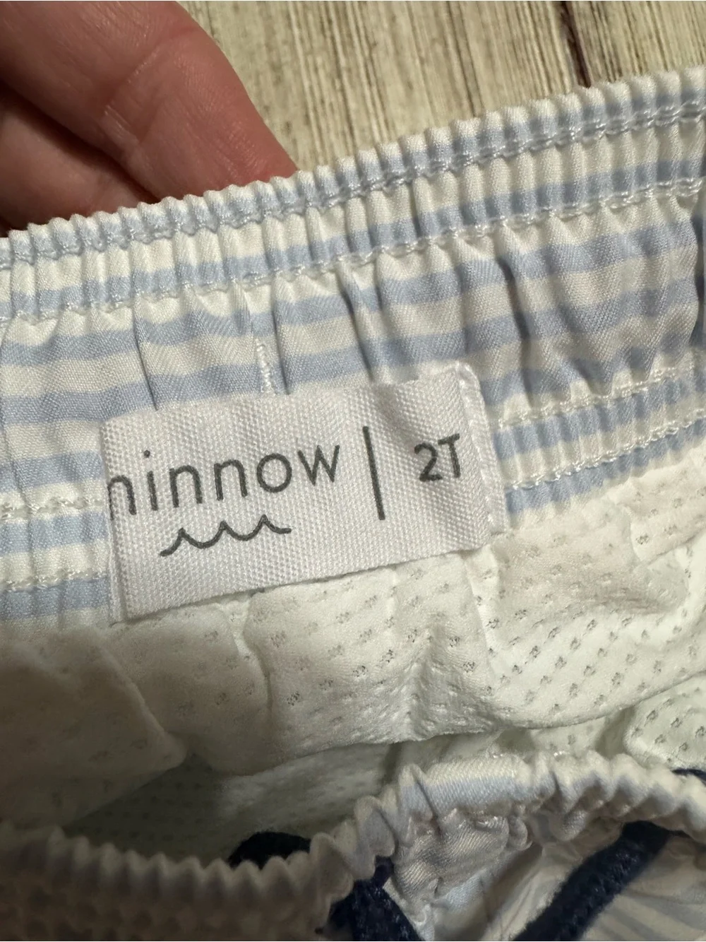 Minnow Boys Boardie Shorts swim trunks 2t Powder Blue Stripe